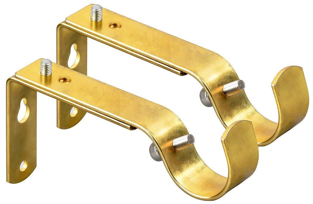 Roaeben Adjustable Curtain Rod Bracket Or Rod Holder - for 1 or 1 1/8 Inch Rods-(Gold,Set of 2)