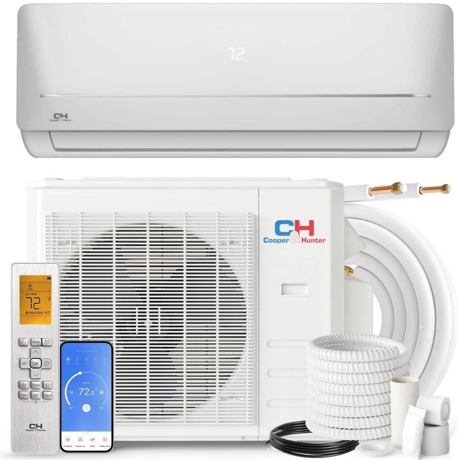 Cooper & Hunter Cooper & Hunter MIA Series, Mini Split Air Conditioner and Heater, 9,000 BTU, 230V, 21.7 SEER, Wall Mount Ductless Inverter Heat Pump System, Including 16ft Installation kit