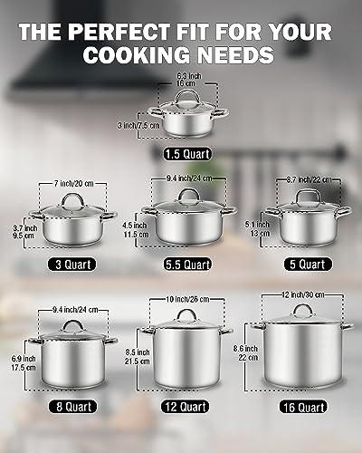 Cook N Home Cook N Home 8 Quart Stainless Steel Stockpot with Lid