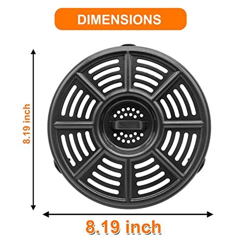 GCQ Air fryer Accessories for Ninja AF101 AF161 AF150 Air Fryer, 8.2\'\' Round Food Grade Air Fryer Grill Pan Grill Plate Crisper Plate Replacement Parts Tray Rack Compatible Ninja Foodie Pressure Cooker