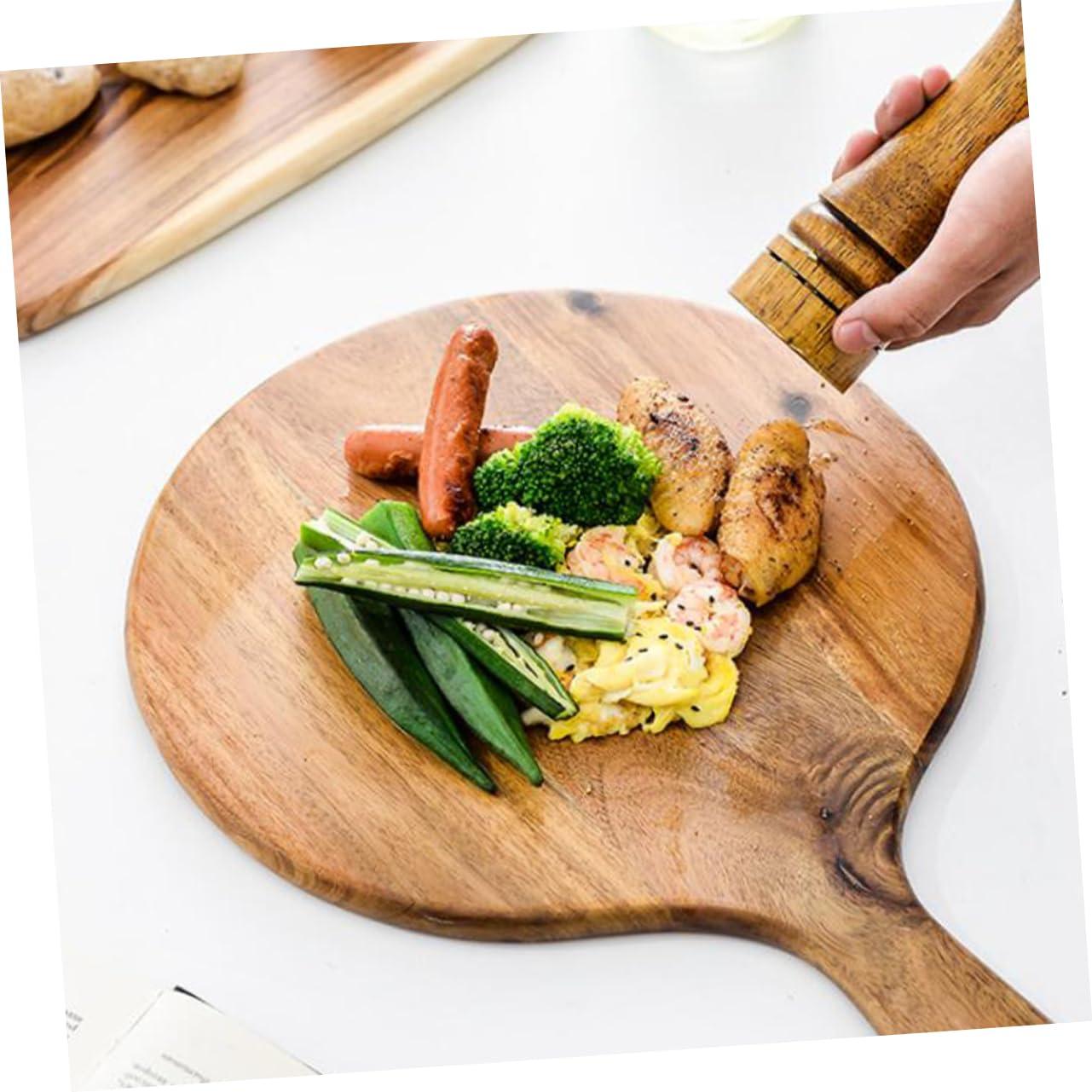 PRETYZOOM PRETYZOOM 1pc Pizza Platter Fruit Platter Pizza Paddle Spatula Steak Dish Plate Platter Food Serving Tray Breakfast Bread Tray Round Tray Cheese Serving Tray Pizza Tray Saucer Wooden Coffee