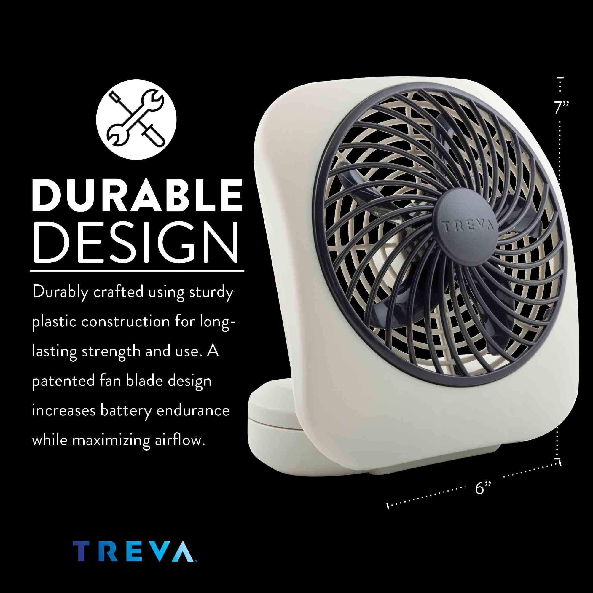 O2COOL O2COOL Treva 5 Inch Battery Powered Fan Portable Desk Fan 2 Cooling Speeds with Compact Folding & Tilt Design Cubicle Accessories Small Portable (Grey)