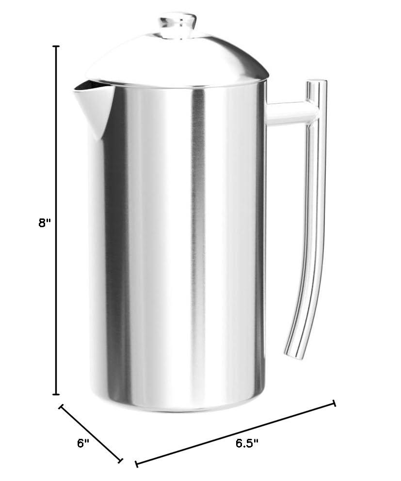 Frieling Frieling Double-Walled Stainless Steel French Press - 23 Oz Brushed Insulated Coffee Maker - Portable Metal Coffee Pot