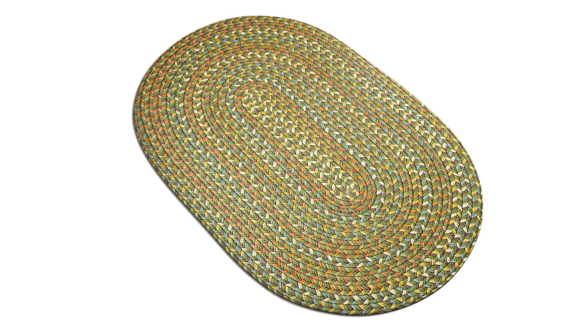 Rhody Rug Rhody Rug Cypress CY67 Olive 2\' x 4\' Oval Runner - Durable Braided Area Rug, Home Decor, Floor Mat or Kitchen Rug - Easy Care, Ideal for High Traffic Areas - Made in USA