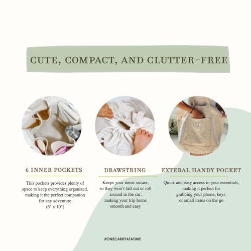 MEE AE MEEAE - Sustainable Drawstring Canvas Bag, Durable XL Tote, Reusable 14oz Bag