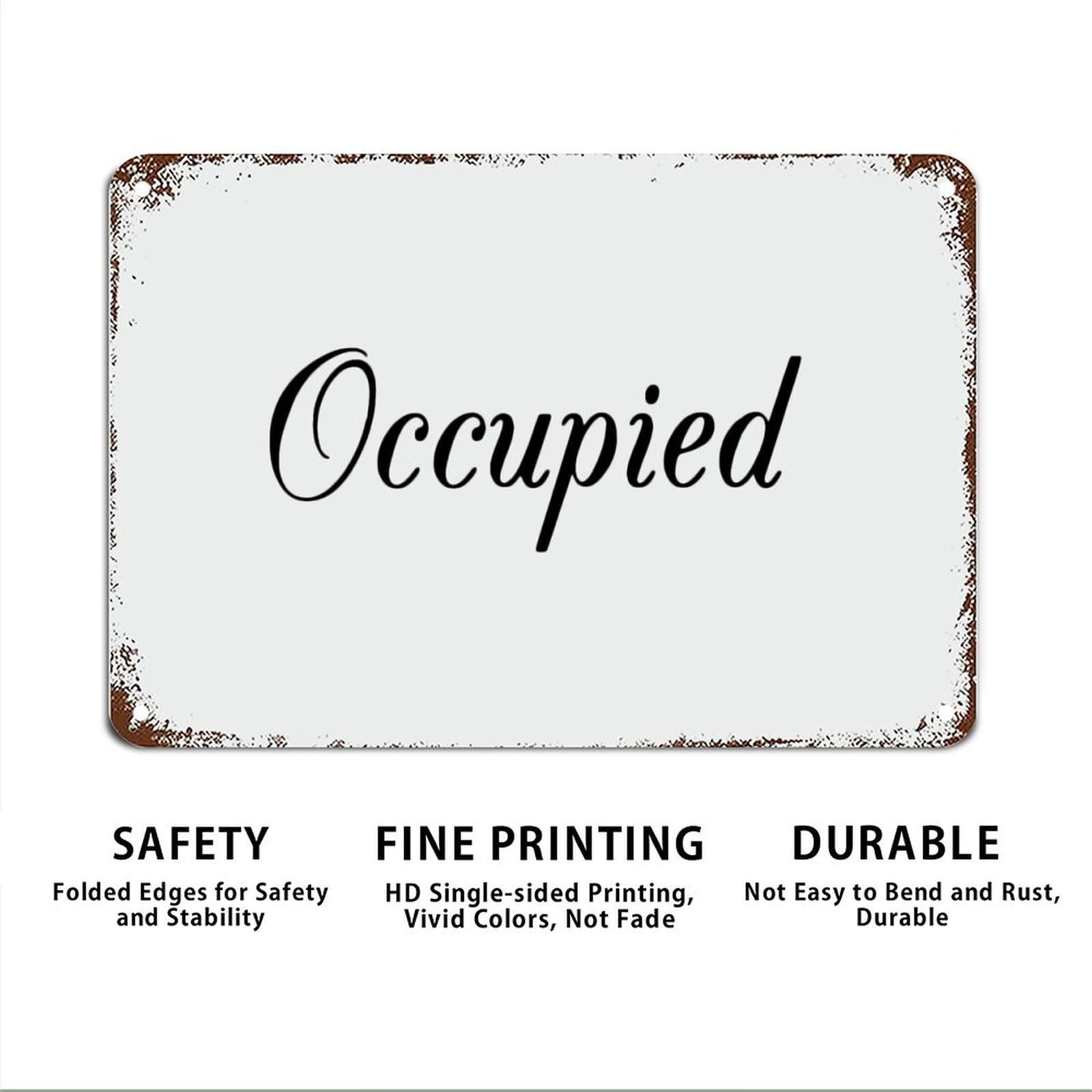 Generic Occupied Sign Bathroom Door Sign Toilet Signs with Quotes Metal Sign Motivational Wall Art Rustic Wall Decorations for Living Room Kitchen Wall Hanging Signs Wall Sign 8x12 inch