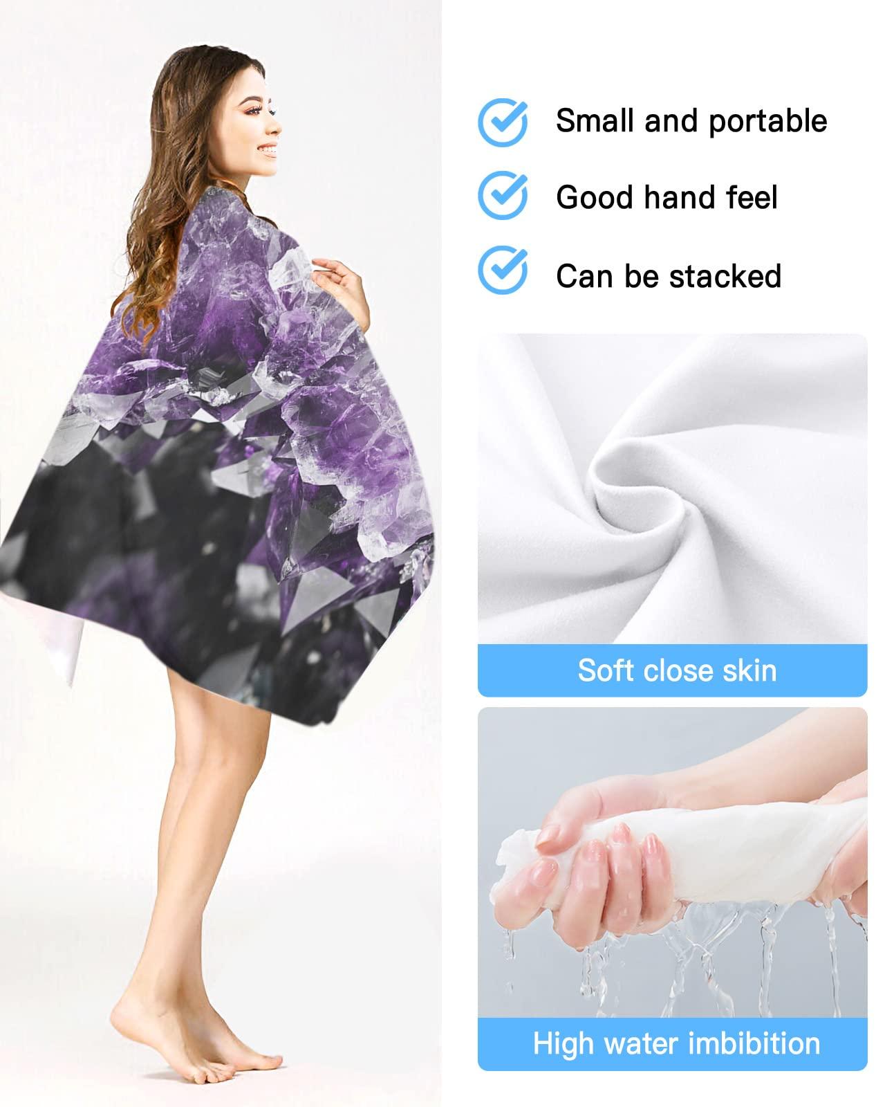 BABE MAPS BABE MAPS Beach Towel for Kids Adults, Natural Amethyst Geode Agate Pattern Extra Large Towels Blanket Picnic Blanket Swim Pool Towel Soft Beach Towels Travel Beach Towel 31x63in