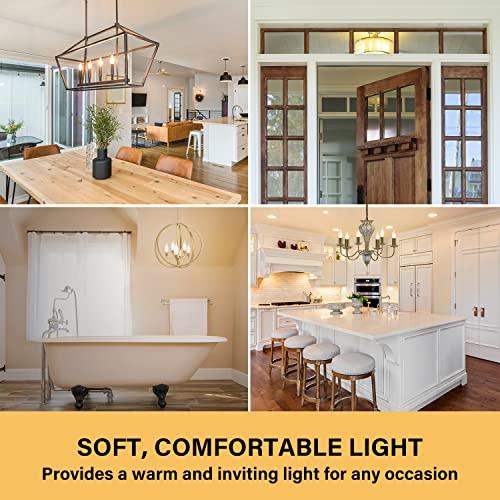 Sigalux Sigalux E12 LED Bulb Candelabra Base 60 watt Chandelier Light Bulbs Dimmable, Flame Tip , 4.5W, 500LM 2700K Soft White, CA10 Candle Light Bulbs, 12 Packs