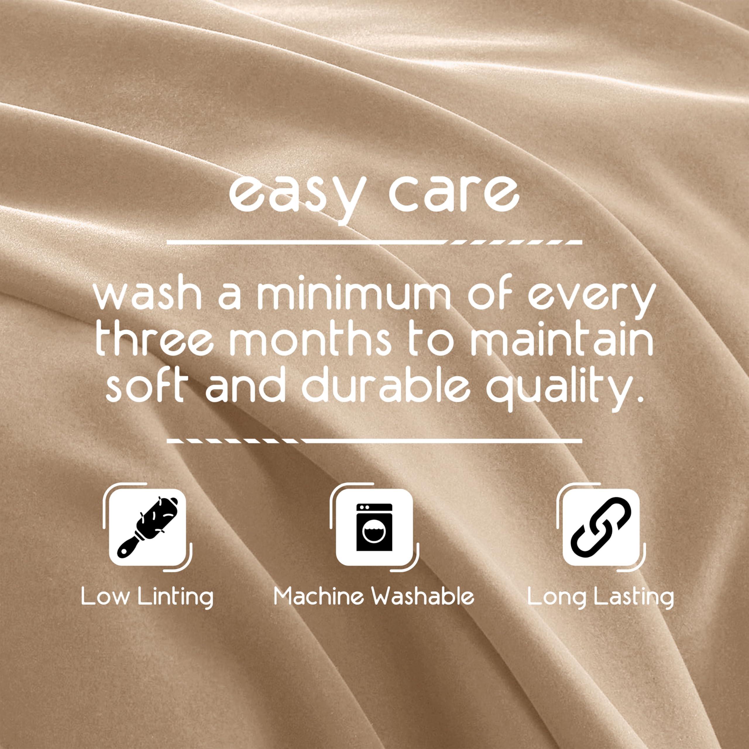 Vellux Vellux 1B07049 Original Insulating Core Hotel Style Solid blanket Machine Washable Soft Cozy Warm Pet Friendly Bed Sofa Blankets, Twin, Beige