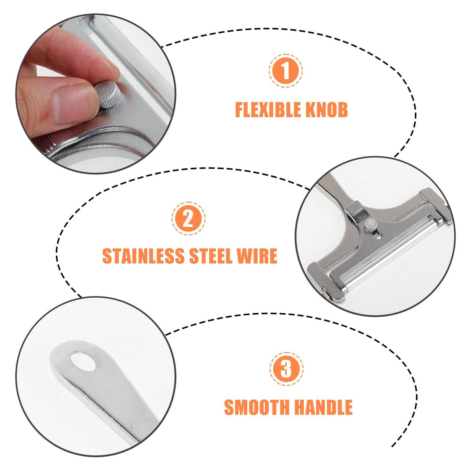 ZJRDYYK ZJRDYYK Wire Cheese Slicer Stainless Steel, Adjustable Cheese Slicer Handheld Cutter, Butter Cheese Slicer Cutter, Cheese Slicer Kit (Cheese Slicer + Cheese Shovel)