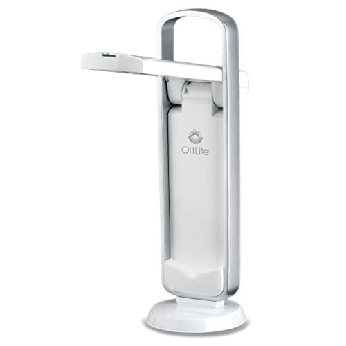 OttLite OttLite Portable LED Task Lamp, White - Lightweight LED Desk Lamp with Carrying Handle, Long-Lasting & Energy-Efficient Natural Daylight LEDs for Home Office & Desk - Automatic On/Off Operation