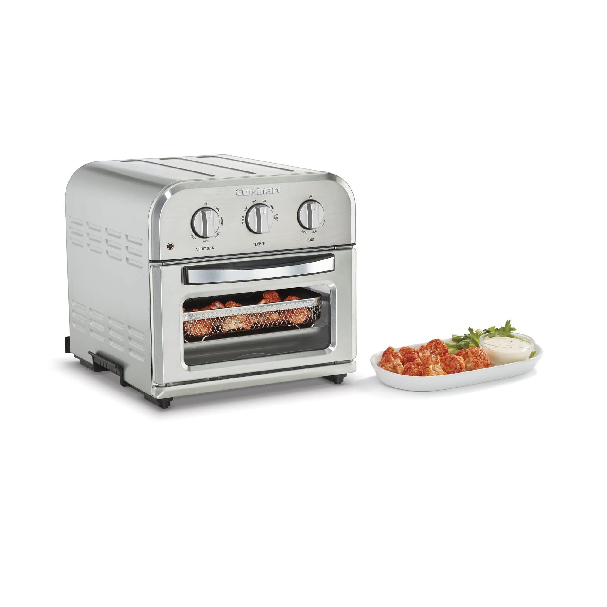 Cuisinart Cuisinart TOA-26 Compact Airfryer Toaster Oven, 1800-Watt Motor with 6-in-1 Functions and Wide Temperature Range, Air Fryer, Stainless Steel