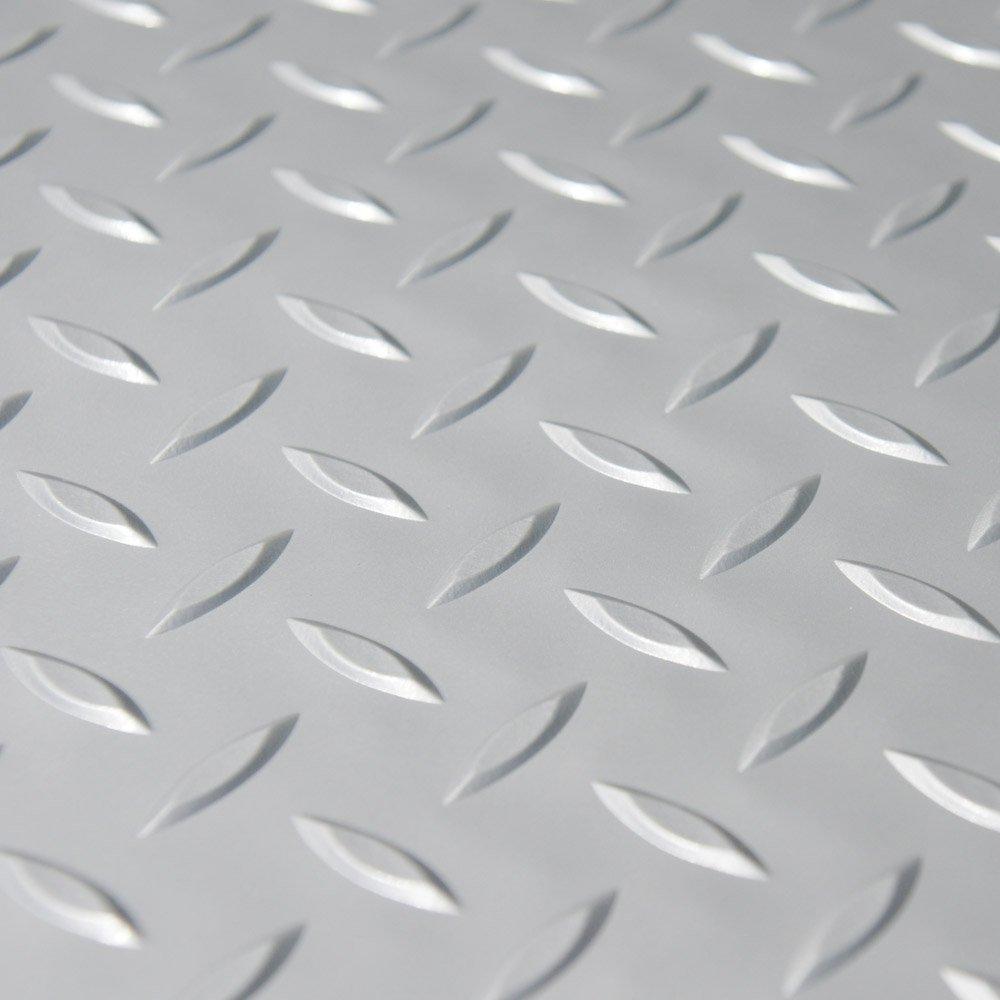 Rubber-Cal Rubber-Cal Diamond Plate Metallic PVC Flooring, Beige, 2.5mm x 4' x 5' (03-W266-BG-05)