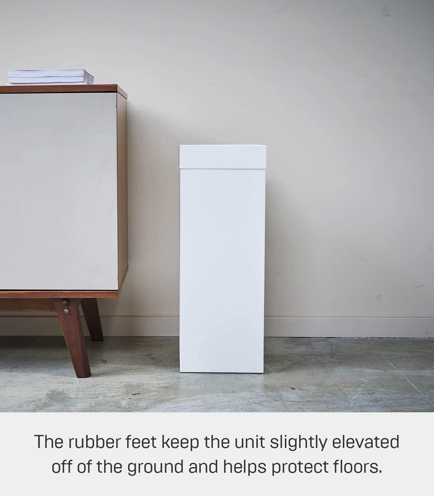 YAMAZAKI Yamazaki Home Tower Tall Trash Can - Modern Garbage Waste Basket With Handle For Kitchen Bathroom Office - Steel - 7.25 Gallons, 27 Liters