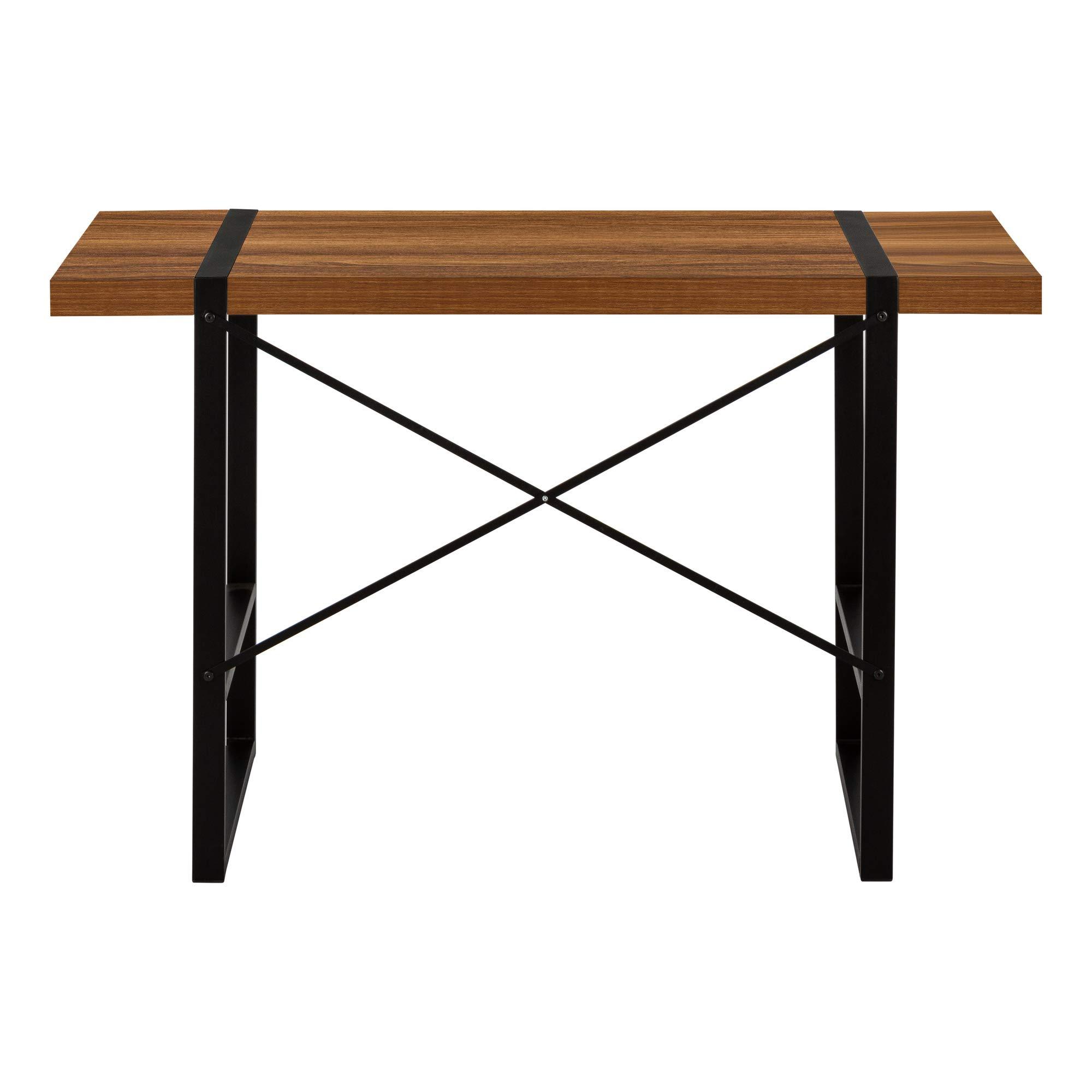 Monarch Specialties Monarch Specialties I 7655 Computer Desk, Home Office, Laptop, 48" L, Work, Metal, Laminate, Walnut, Black, Contemporary, Modern