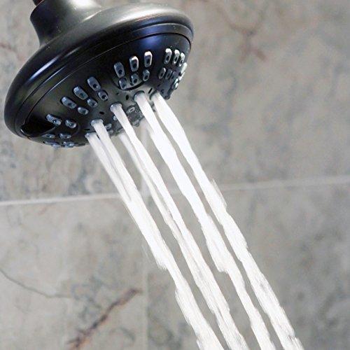 Aqua Elegante 6 Function Adjustable Luxury Shower Head - High Pressure Boosting, Wall Mount, Bathroom Showerhead For Low Flow Showers, 2.5 GPM - Oil-Rubbed Bronze