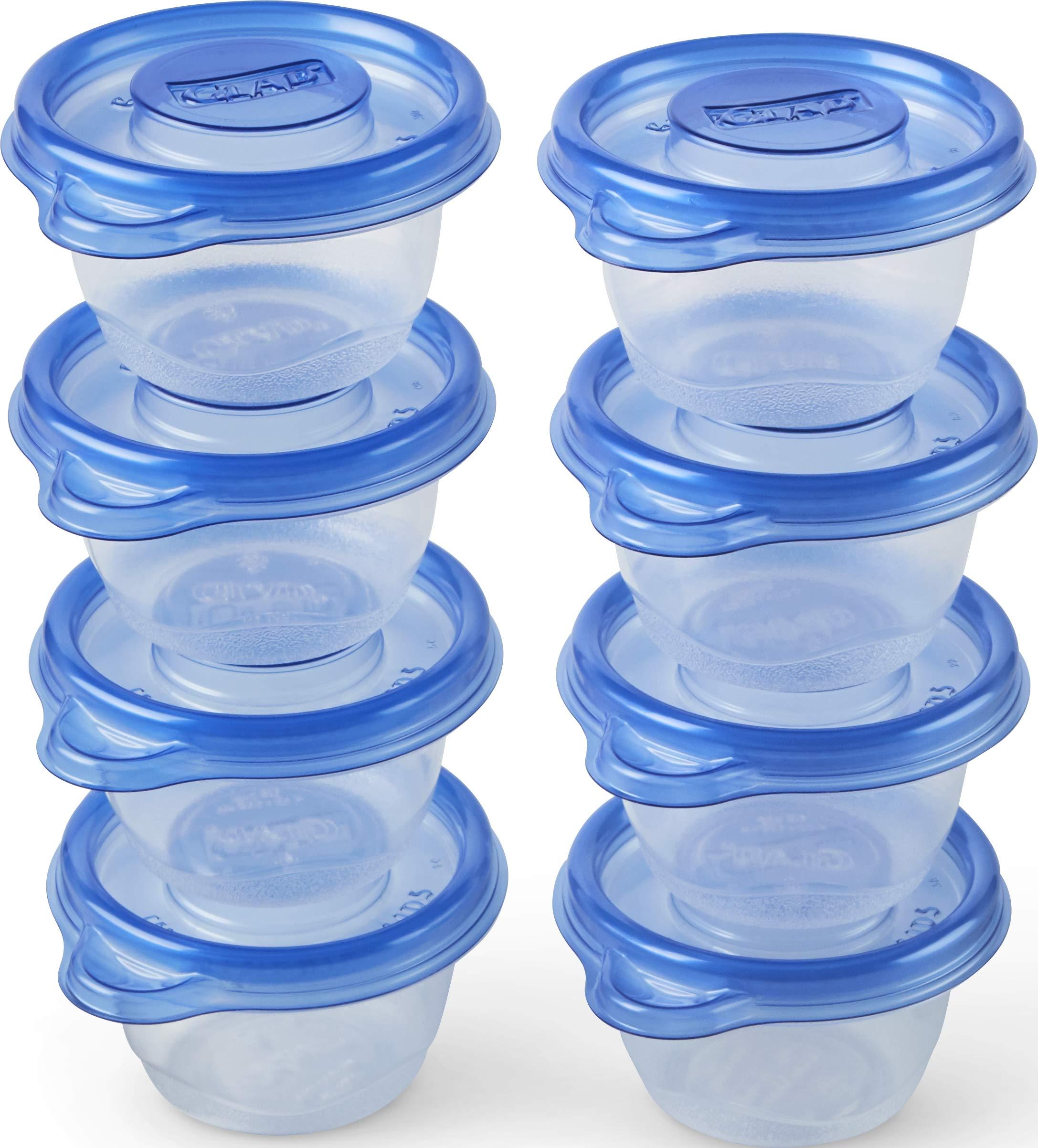 Glad Glad Food Storage Containers, Mini Round (4 Oz) | Small Food Storage Containers for Snacks and Single Serving Use | Glad Food Containers , 8 Count (Pack of 12)