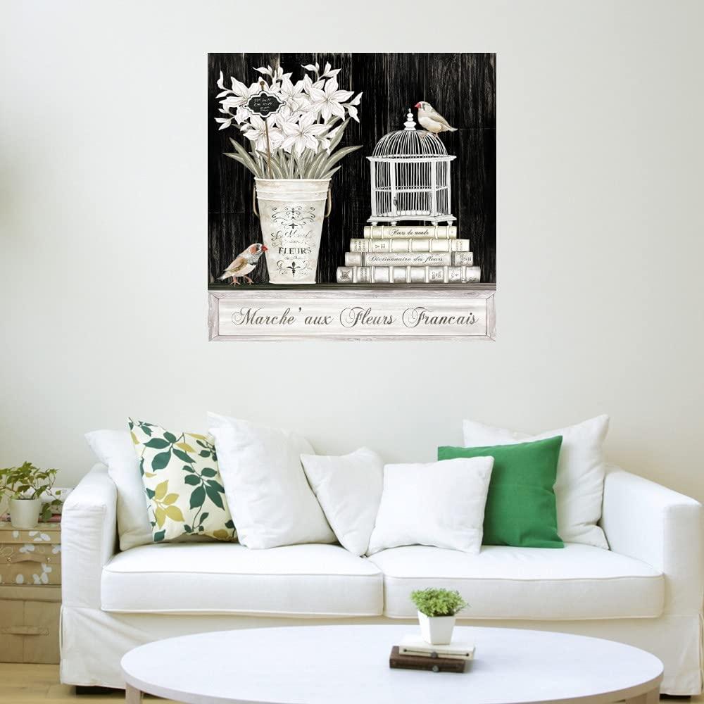 Fine Art Canvas Fine Art Canvas Amaryllis Still Life Canvas Wall Decor by Artist Cindy Jacobs for Living Room, Bedroom, Bathroom, Kitchen, Office, Bar, Dining & Guest Room - Ready to Hang - 37 in x 37 in (W x H)