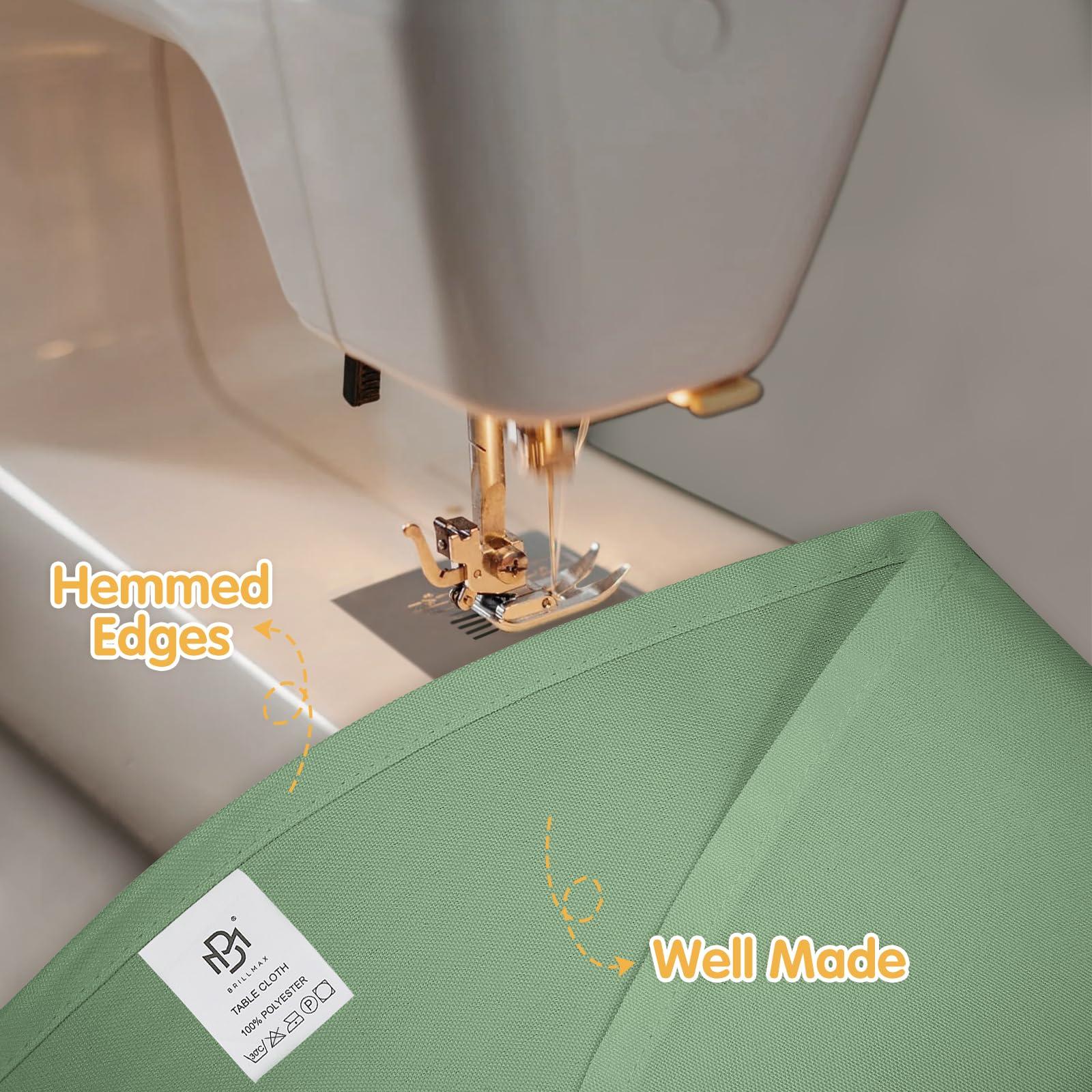 BRILLMAX BRILLMAX 4 Pack Sage Green Round Tablecloths 108 Inch - Circle Bulk Linen Polyester Fabric Washable Table Clothes Cover for Wedding Reception Banquet Birthday Party Buffet Restaurant