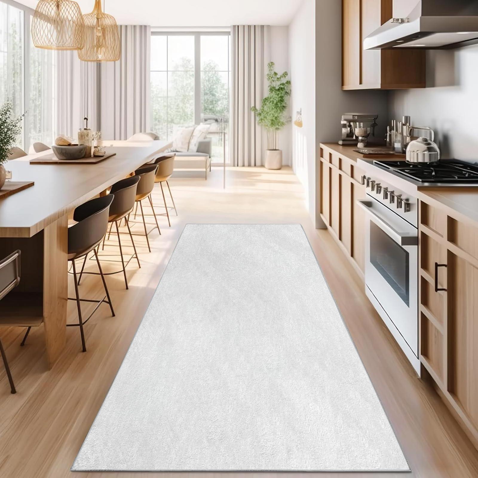 ILMIRA ILMIRA Gray Washable Runner Rug 2x6 Solid Rug Runners for Hallways 6 Feet Non Slip Kitchen Runner Rug Ultra-Thin Bathroom Runner Rugs Modern Neutral Carpet Runner for Laundry Bedside, Grey