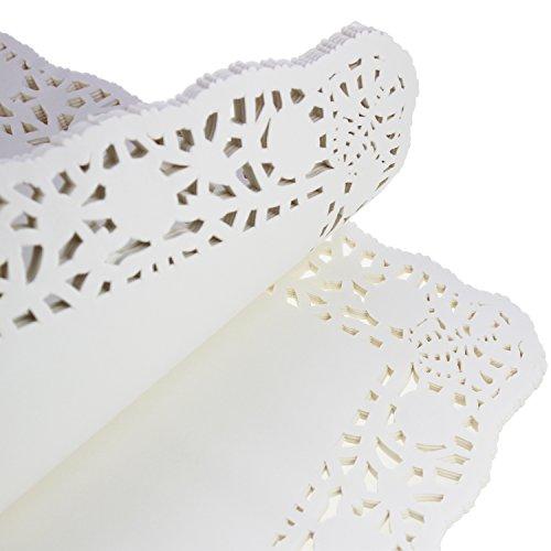 LJY LJY 100 Pieces White Lace Rectangle Paper Doilies Cake Packaging Pads Wedding Tableware Decoration (10.5" x 14.5")