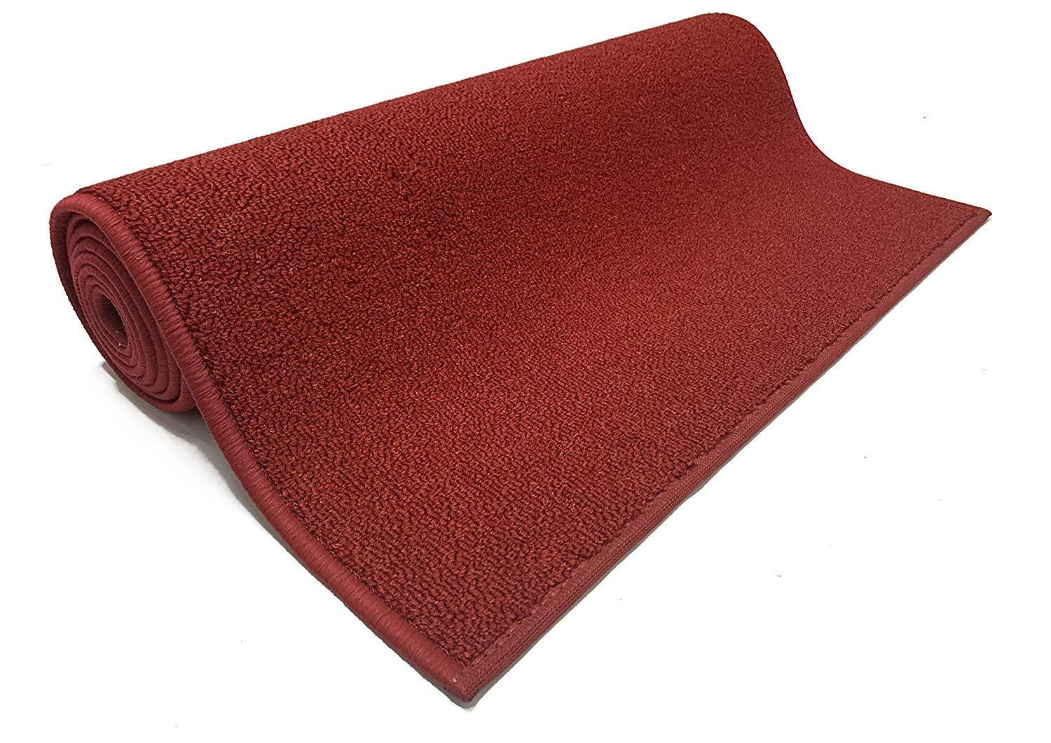 RugStylesOnline Custom Size Hallway Runner Rug Solid Red (10 Feet Length x 36 Inch Width) Made to Order Non Slip Rubber Backing Rug Runners, Extra Long Runner Rugs for Hallways