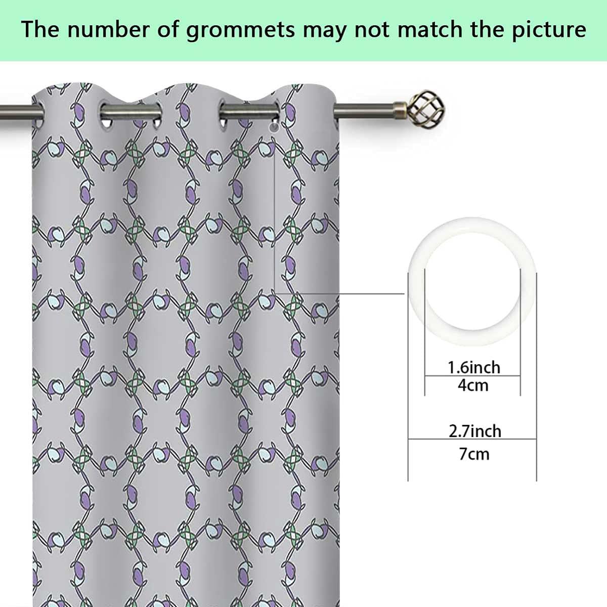 ViLJe Boho Blackout Curtains 72 Inches Length, Doodle Pastel Ornament Blackout Curtains for Living Room Darkening 63 x 72 Inch