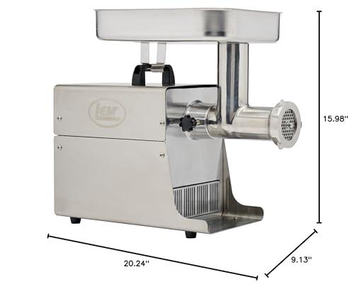 LEM LEM Products BigBite #8 Meat Grinder, 0.50 HP Stainless Steel Electric Meat Grinder Machine, Ideal for Regular Use