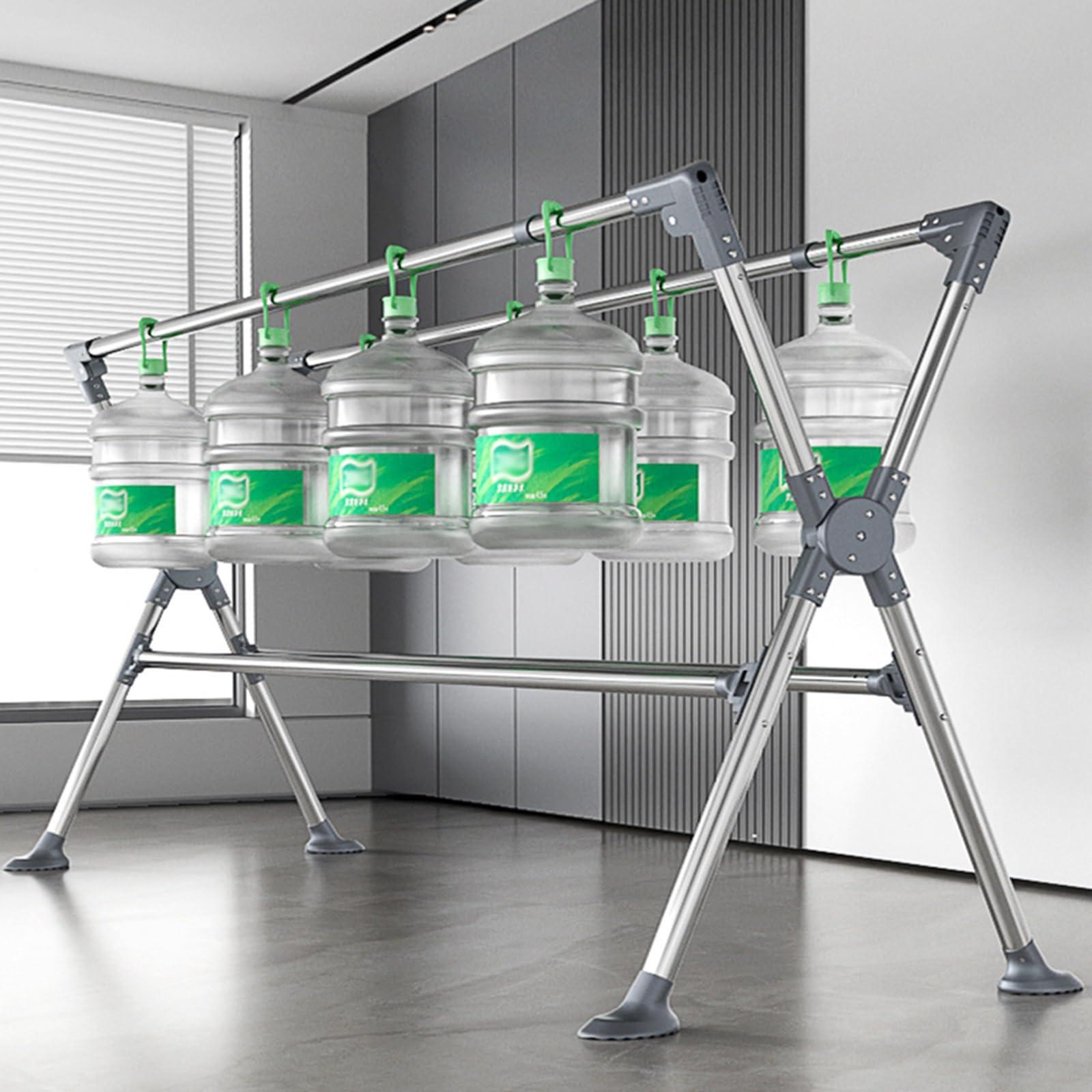 RIFWOVE Freestanding Laundry Rack, Drying Rack Clothing, Laundry Clothes Storage, Clothes Drying Rack, Tall Metal Foldable Laundry Clothes Drying Rack Stand, Stainless Steel Laundry Rack ( Color : Silver , Si