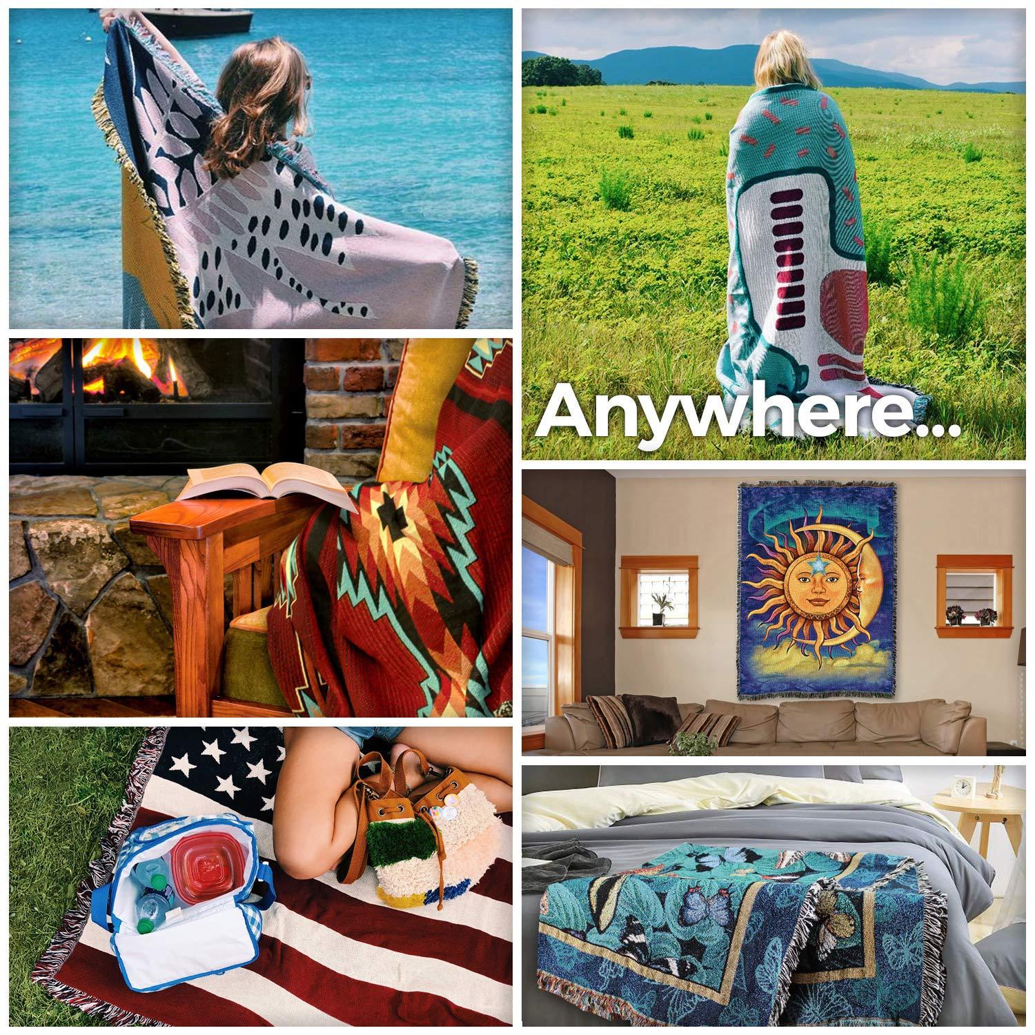 Pure Country Weavers Pure Country Weavers William Morris Oak Tree Gold Blanket XL - Arts & Crafts - Gift Tapestry Throw Woven from Cotton - Made in The USA (82x62)