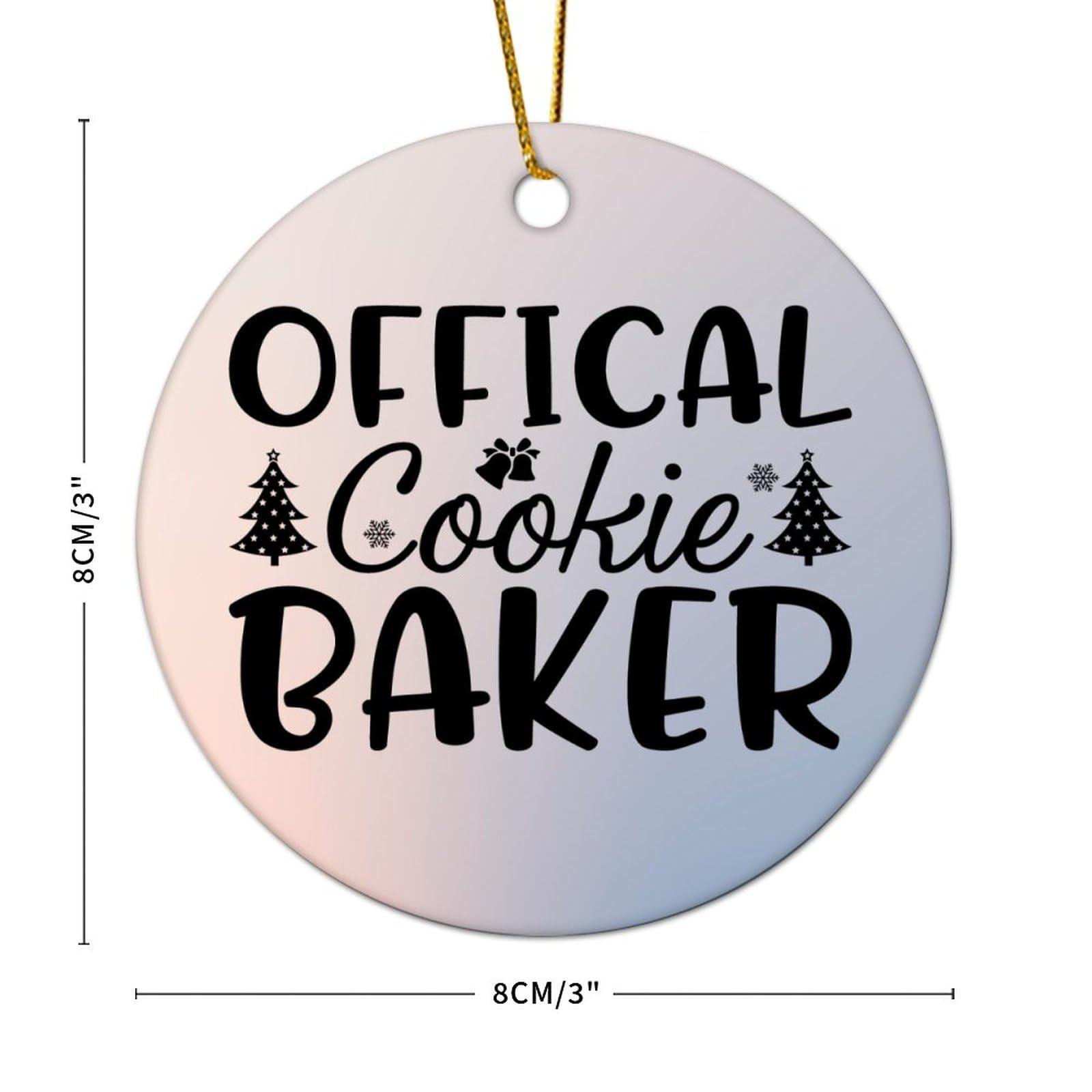 Evans1nism Evans1nism Christmas Porcelain Ornament Offical Cookie Baker Round Christmas Ornament Religious Saying Quotes Two Side Printed Winter Christmas Ornament Gifts for Mom Dad Parents Lover 3.2 Inch