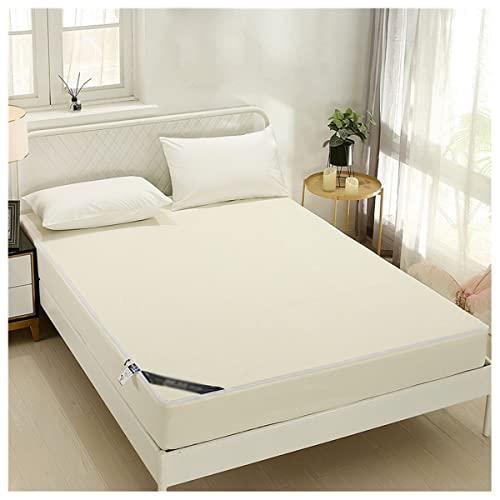 MHXY MHXY 2-in-1 Waterproof Mattress Protector Queen Size, Cooling Mattress Cover with Removable Top 3D Air Fabric to Ensure A Comfortable (Color : 3D Beige, Size : 120 * 200+25cm)