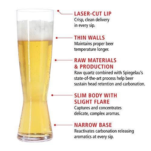Spiegelau Spiegelau Beer Classics Tall Pilsner Glasses, Set of 4, European-Made Lead-Free Crystal, Modern Beer Glasses, Dishwasher Safe, Professional Quality Pilsner Glass Gift Set, 15 oz