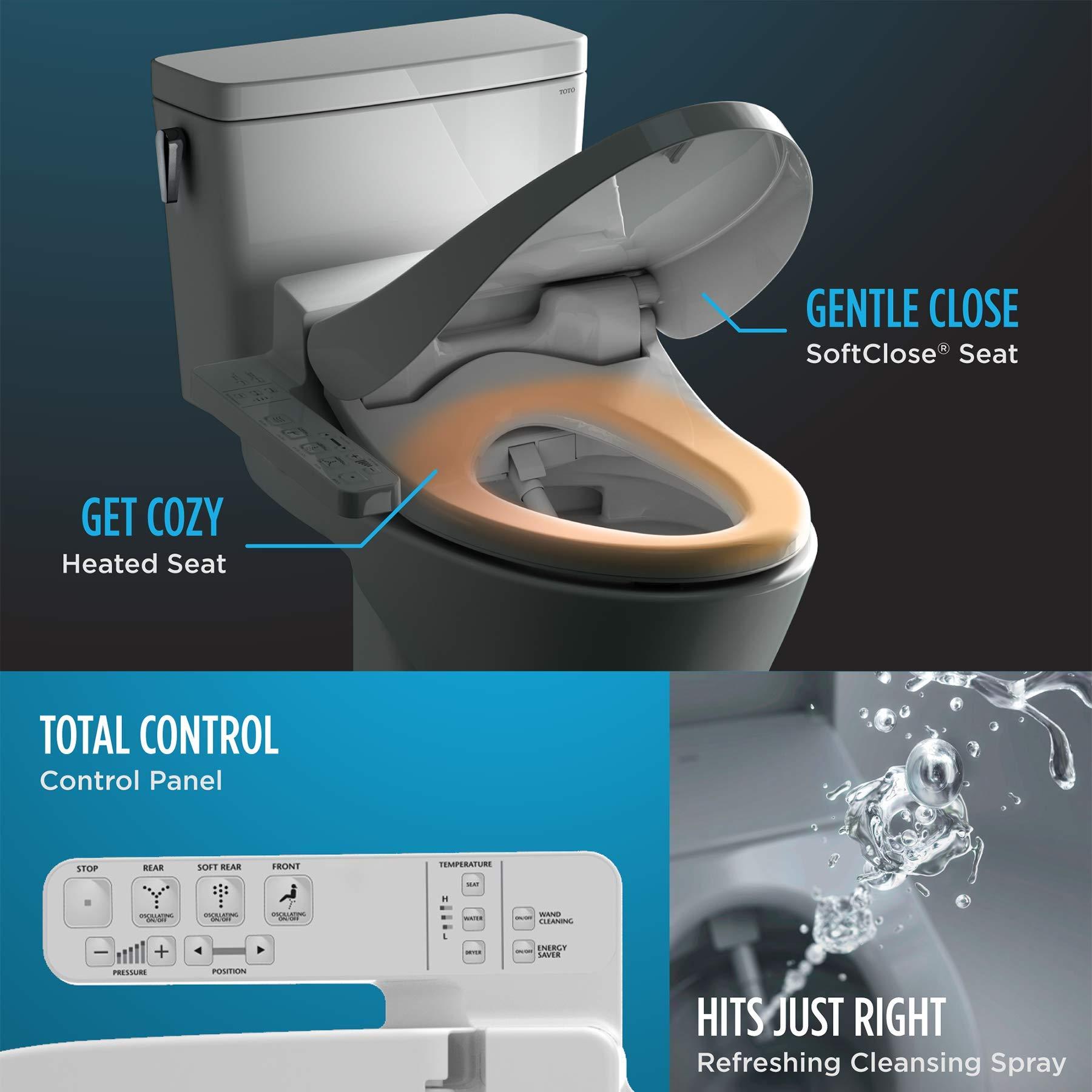 TOTO TOTO SW2014#01 A100 Electronic Bidet Toilet Cleansing Warm Water and Heated Seat, Elongated, Cotton White
