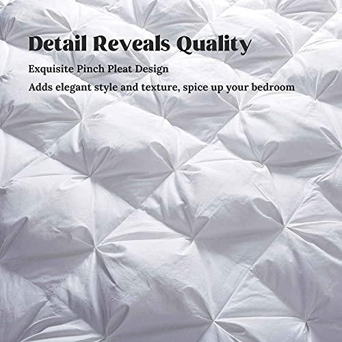 puredown puredown® Goose Down Comforter King Size, 800 Fill Power, 100% Cotton Winter Oversized Down Duvet Insert 700 Thread Count, Heavyweight Cloud Fluffy Pinch Pleat Extra Warmth