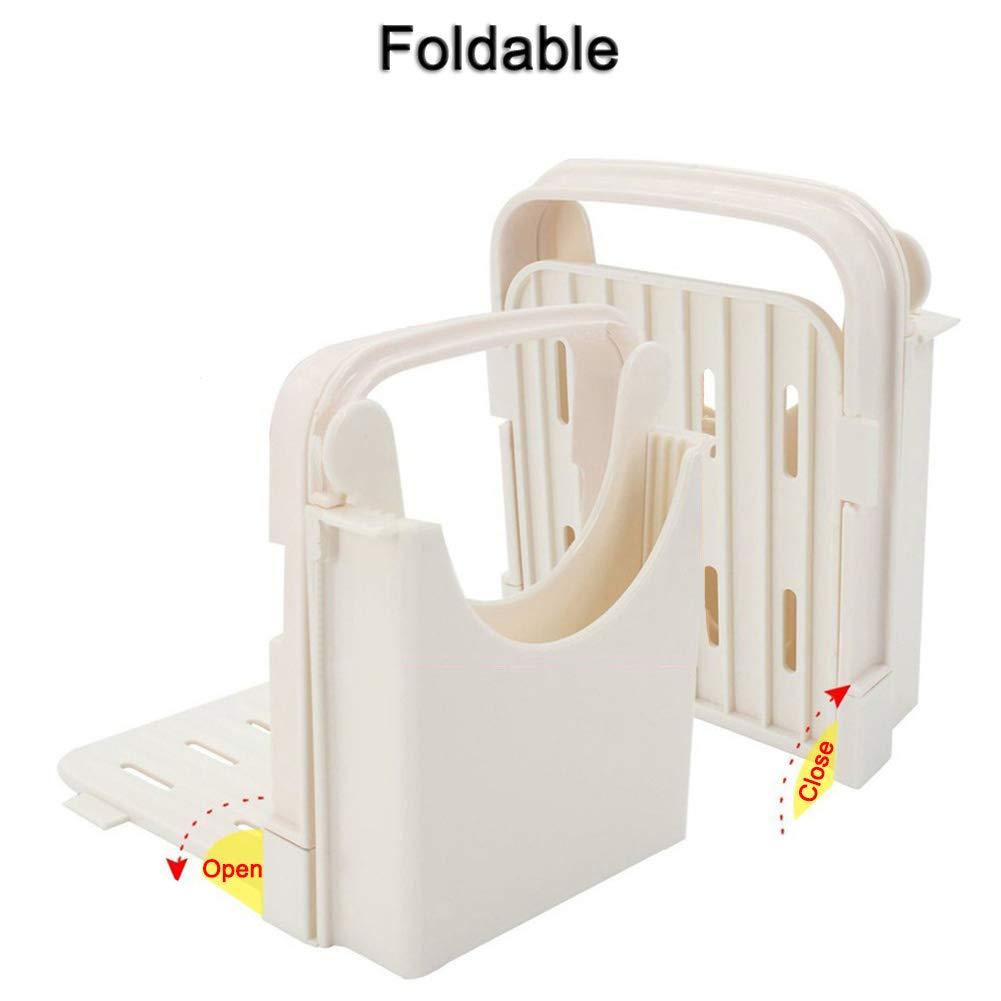 DSDecor DSDecor Bread Slicer Foldable Bread Cutting Guide with 5 Slice Thicknesses Mold, Bread Bagel Loaf Sandwich Cutter Slicer