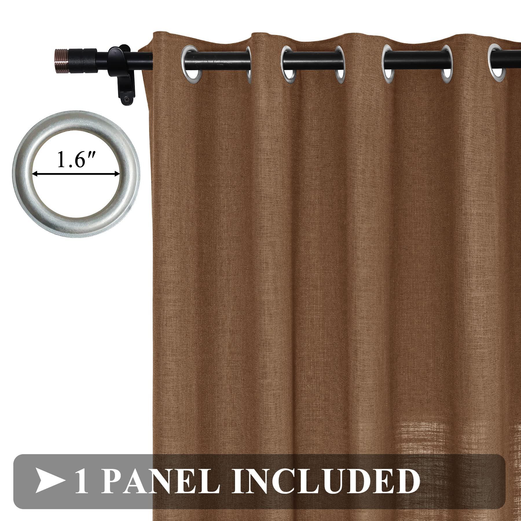 Fcosie Fcosie Extra Long Extra Wide Natural Linen Curtain Panels Drapes Tall Curtains for High Living Room Grommet Draperies Room Darkening Window Treatment, 100" Wide x 240" Long, Orange Copper, 1 Panel