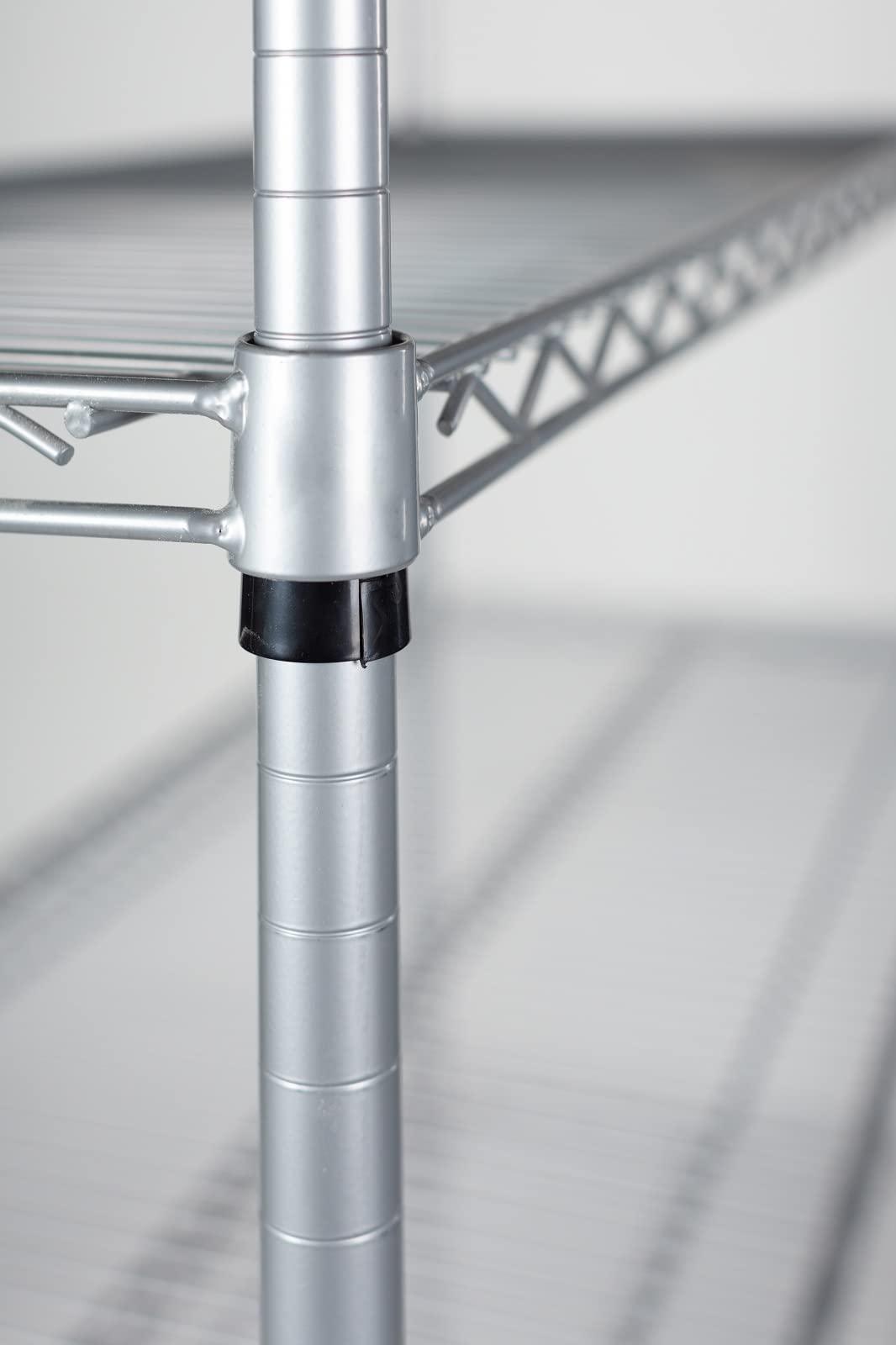 Omega Products Corporation Omega Shelving Storage | 5 Tier Starter Shelving Unit 24" Deep x 72" Wide x 54" High - 800 lb Capacity per Shelf, Adjustable Wire Shelving, Tool-Free Assembly |Grey Shelving