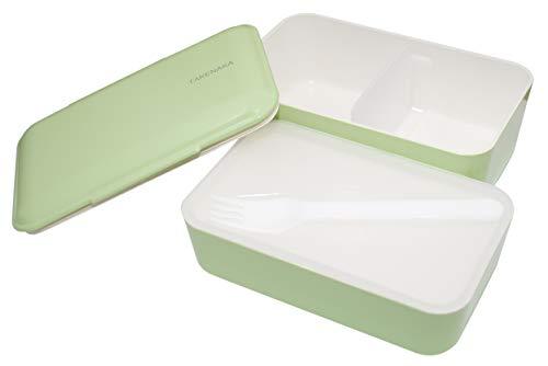 TAKENAKA TAKENAKA Bento Bite Dual from, Eco-Friendly and Sustainable Japanese Style Bento Lunch Box (Pistachio Green)
