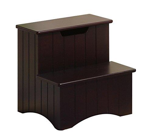 Kings Brand Furniture Kings Brand Dark Cherry Finish Wood Bedroom Step Stool With Storage