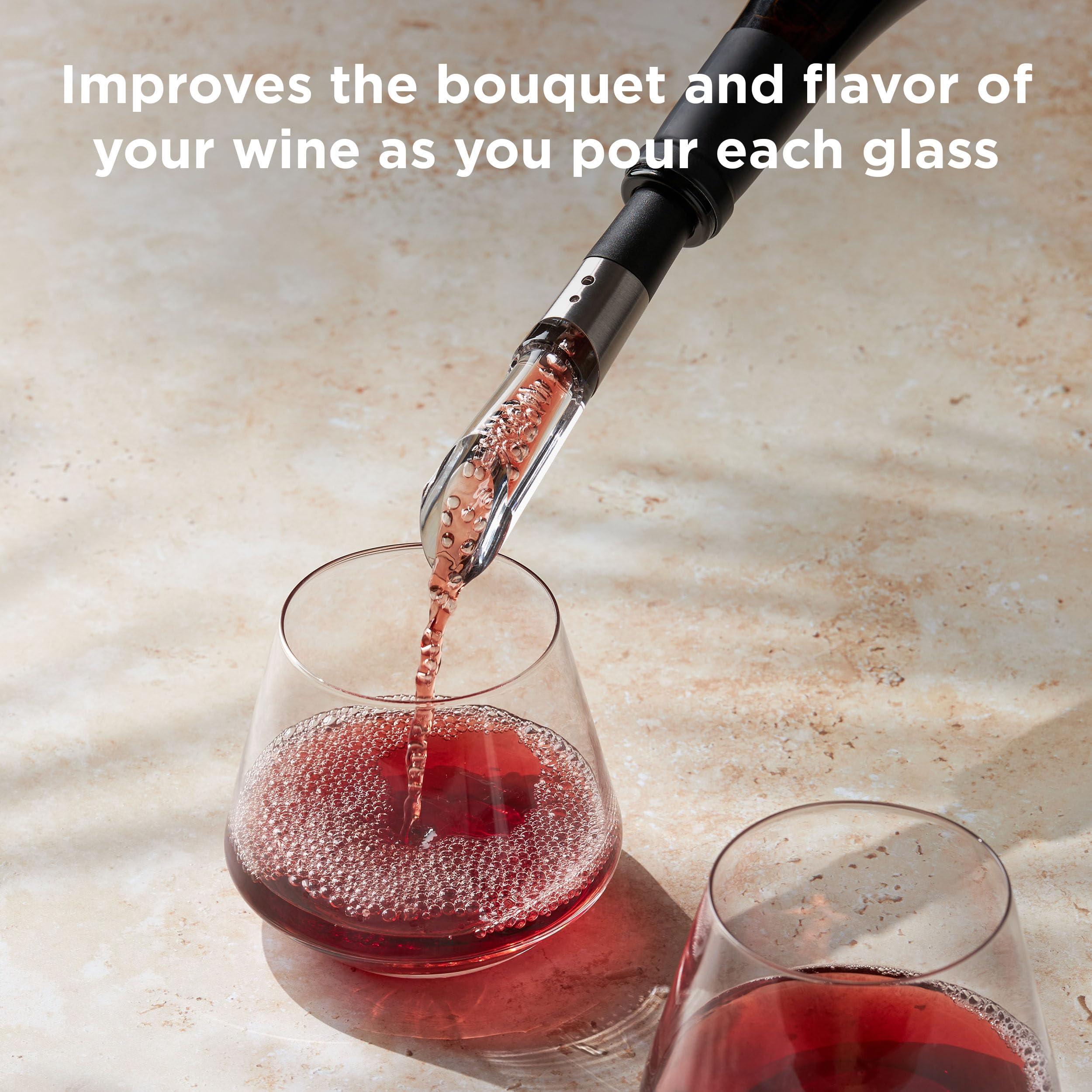 Rabbit Rabbit Wine Aerator and Pourer, 1.1 x 1.1 x 5.2 inches, Clear/Stainless Steel