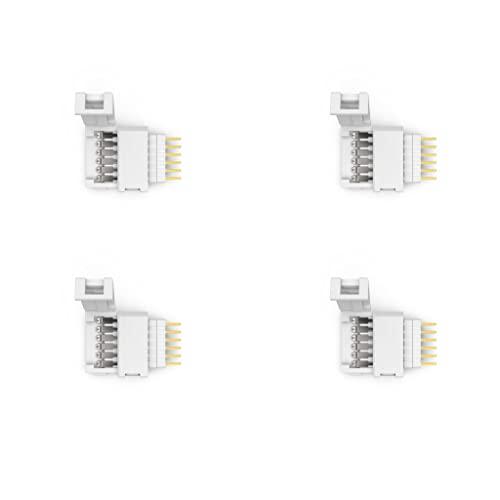 Litcessory Litcessory 6-Pin to Cut-End Connector for Philips Hue Lightstrip Plus (4 Pack, White - Standard 6-PIN V3)
