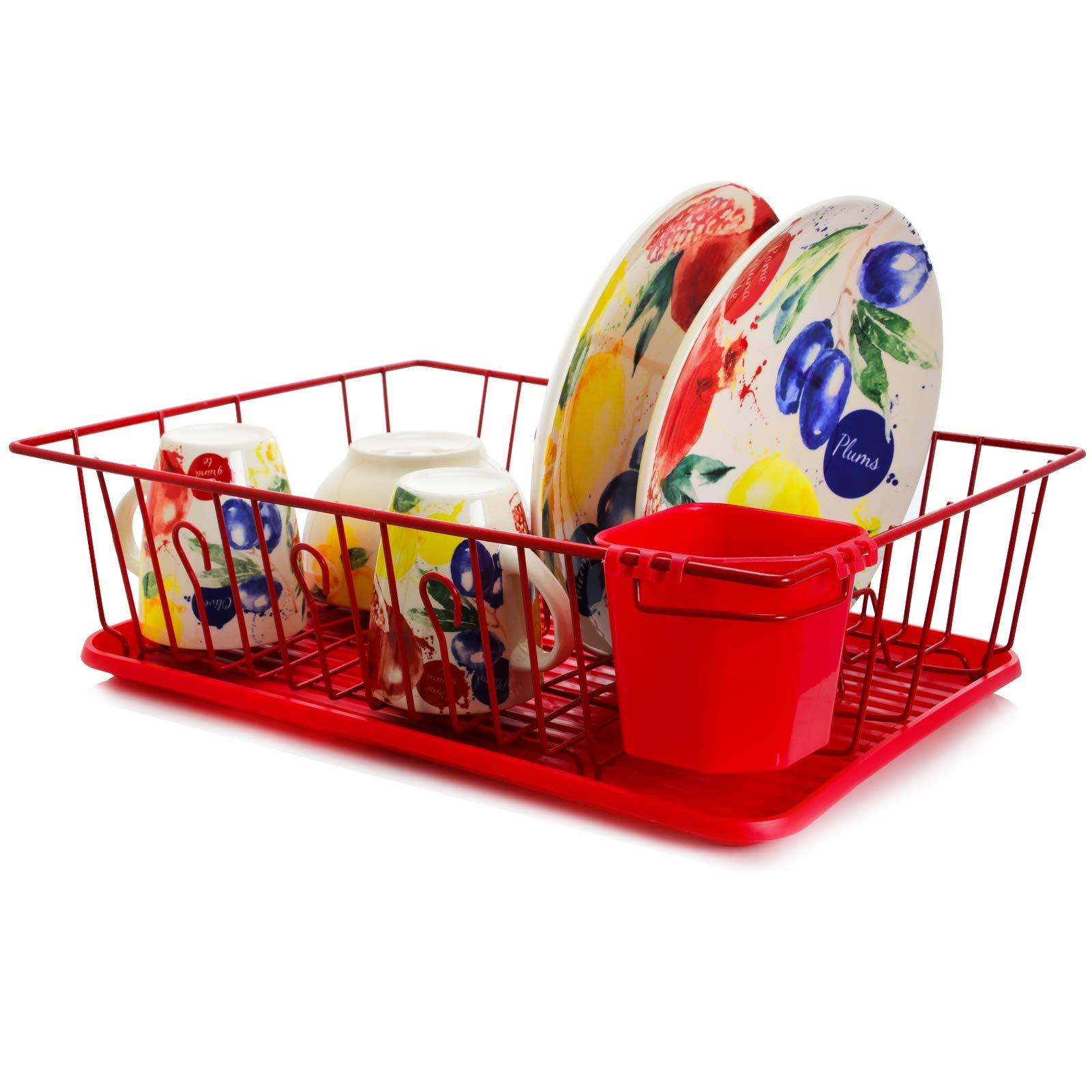 Megachef Megachef Mega Chef 17 1/2-inch Dish Rack, Red (93596407M)