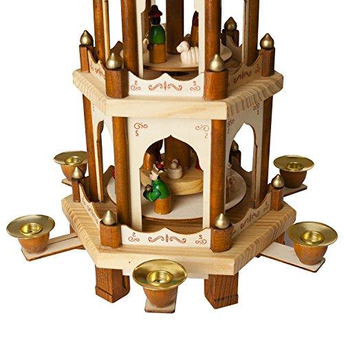 BRUBAKER BRUBAKER Wooden Christmas Pyramid - 18 Inches - 3 Tier Carousel - Nativity Play