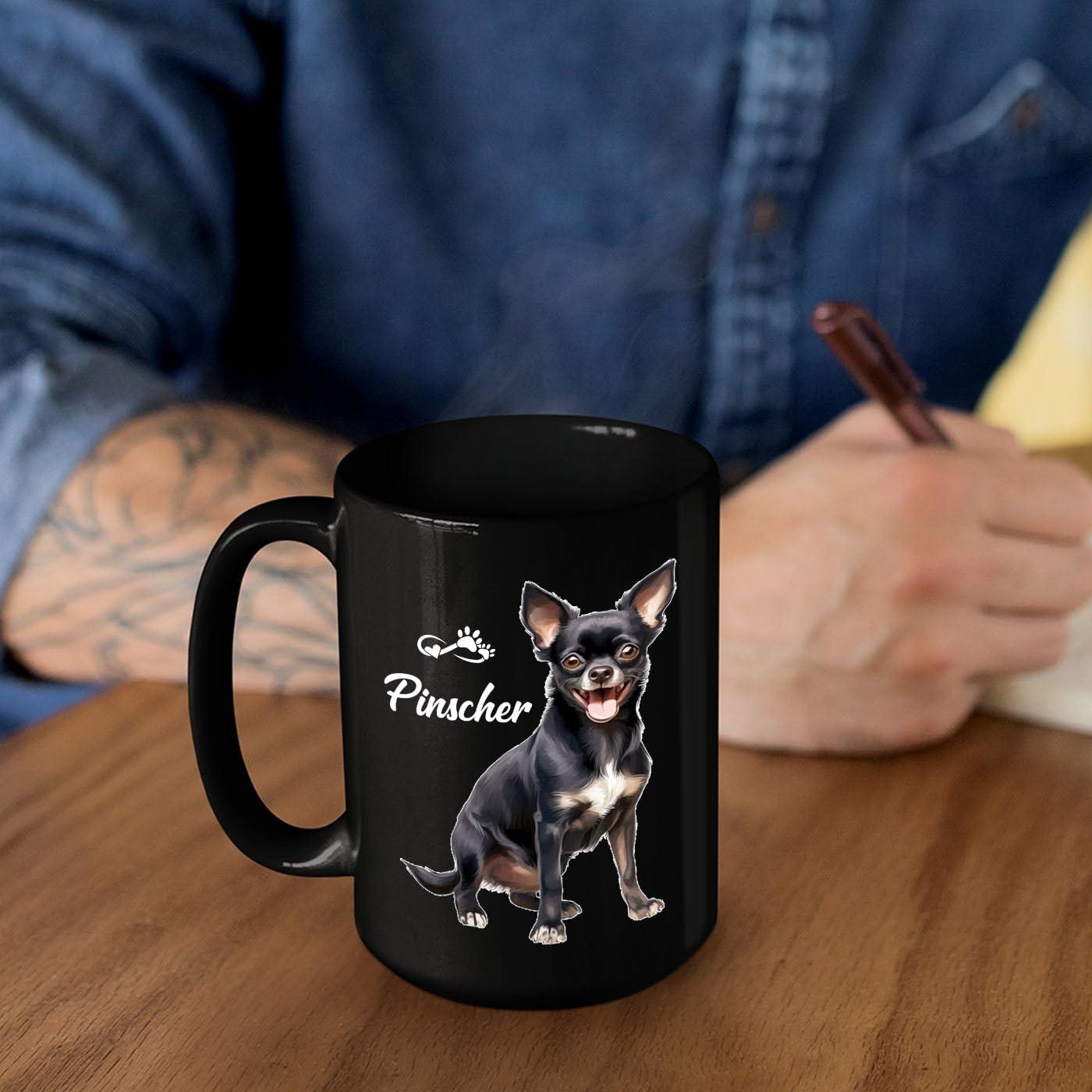 Elido Store Personalized Chihuahua Black Coffee Mug Cup With Name, Customized Chihuahua Ceramic Mug 11 Oz 15 Oz, Chihuahua Dog Lover Coffee Cup Gift For Dog Dad Dog Mom, Chihuahua Pet Travel Mug, Chihuahua Mugs
