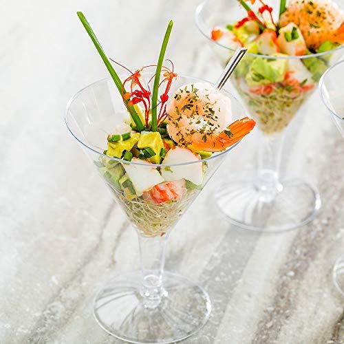 Restaurantware Restaurantware 7.5 Ounce Plastic Martini Glasses 100 Round Disposable Martini Glasses - Shipped Unassembled Premium Clear Plastic Plastic Cocktail Glasses For Weddings Or Events