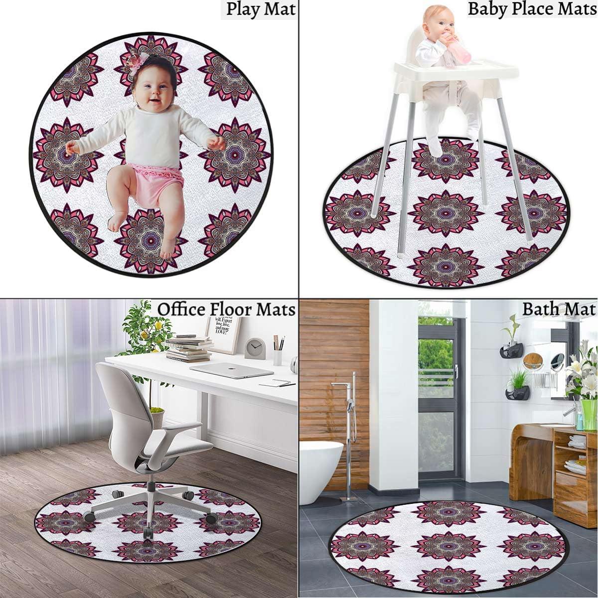 MQAUZK Blue Gaming Chair Mat Office Chair Mat for Carpeted Round Area Rug Swivel Chair Mats for Hardwood Floor Lucky Charm Chai Protection Stone Mystic Diameter 35.4 in