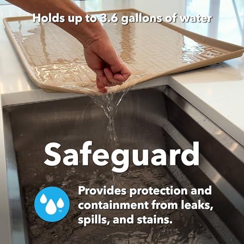 Xtreme Mats Xtreme Mats Waterproof Under Sink Mat (Beige 37" 1/4 x 19 1/4) Shelf Liner Cabinet Liner for Home Bathroom Vanity Cabinets Plumbing Leak Water Damage Prevention Flexible Under Bathroom Sink Driptray
