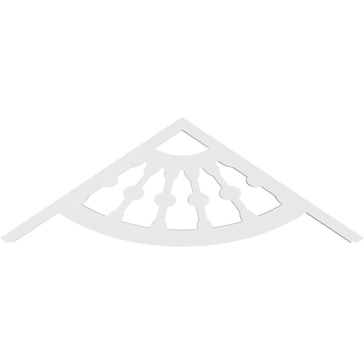 Ekena Millwork Ekena Millwork GPP036X006X100CWW Classic Wagon Wheel Architectural Grade PVC Gable Pediments, 36\"W x 6\"H x 1\"P (4/12) Pitch