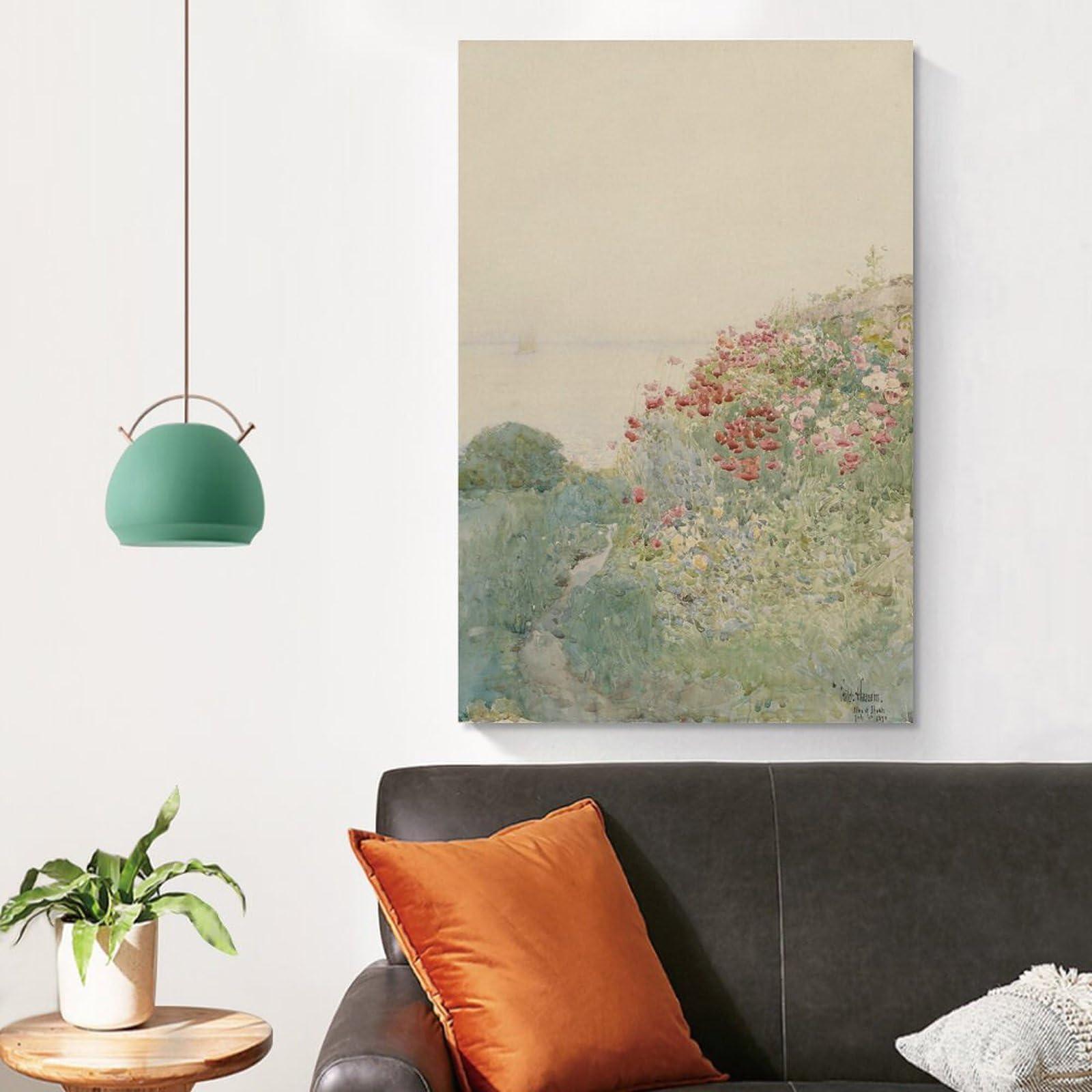 Generic Frederick Childe Hassam Field of Poppies Isles Of Shoals Painting On Canvas Wall Art Poster Scroll Picture Print Living Room Walls Decor Home Posters 20x30inch(50x75cm)